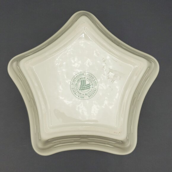 Longaberger Woven Traditions Ivory Large Star Shaped Bowl White Star Dish - Picture 4 of 5